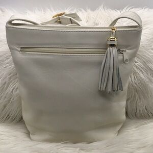 Tignanello Off White Genuine Leather Shoulder Bag